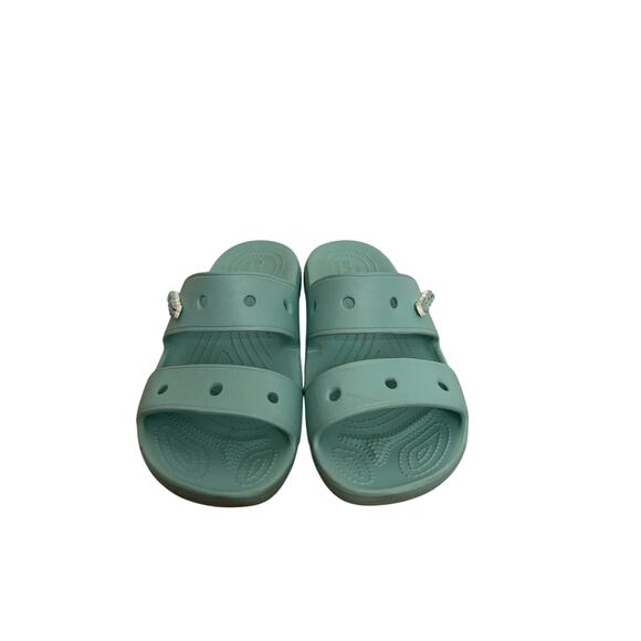 Crocs Classic Slides Womens Size 9 Blue Double Strap Slip-On Sandals - Picture 2 of 9